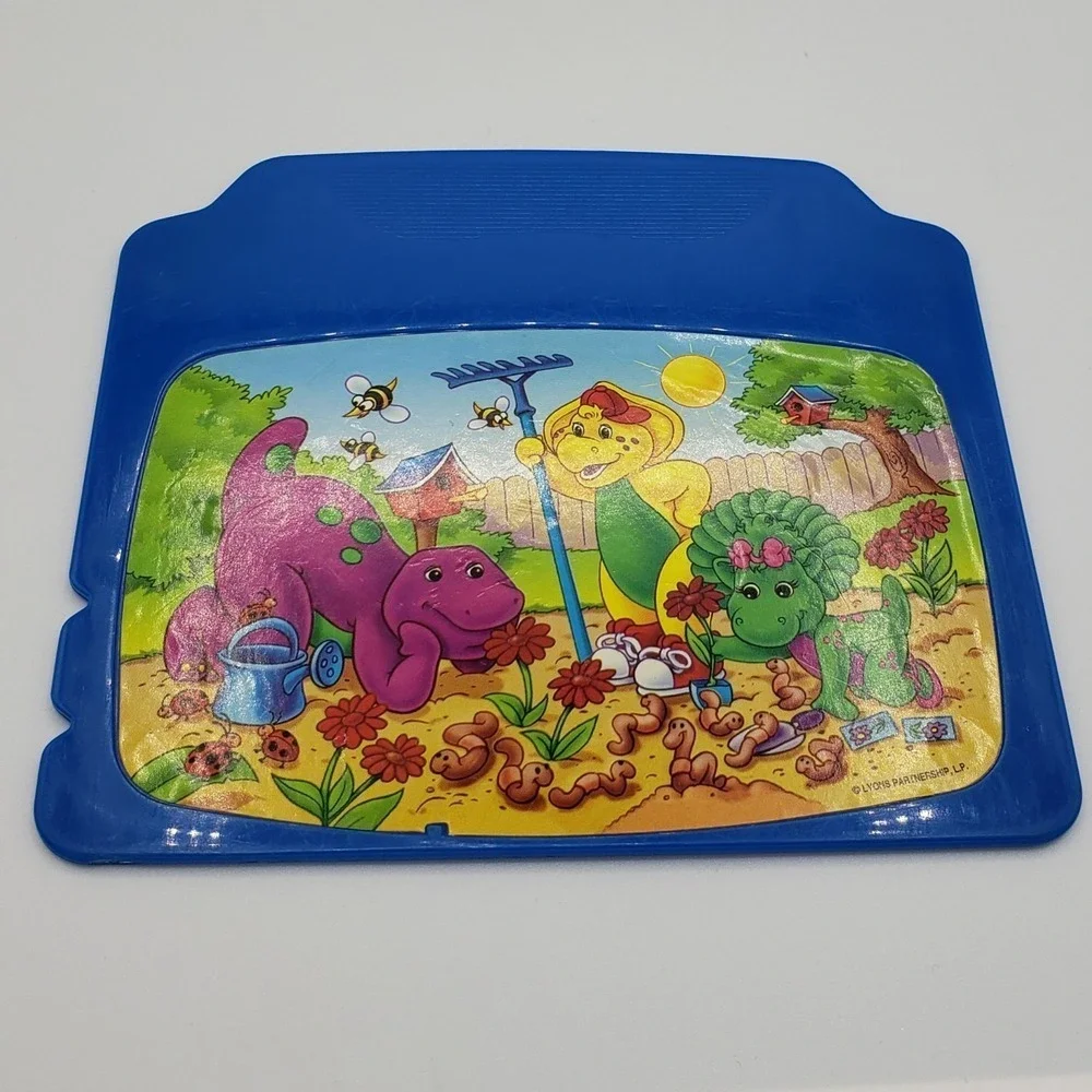 Vintage Barney The Purple Dinosaur Interactive Laptop Mattel W/4 Cartridges Rare